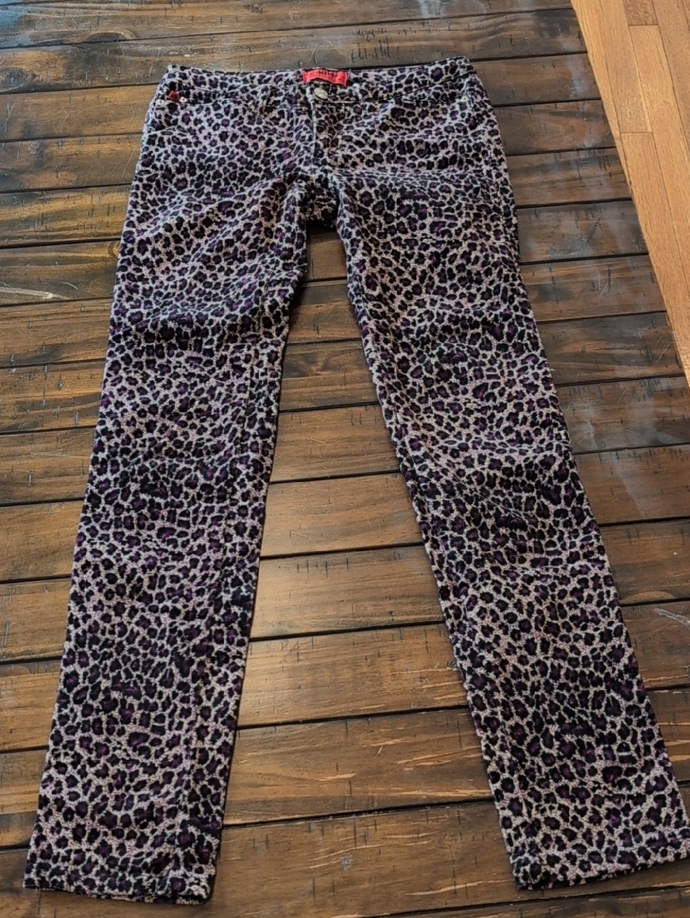 Tripp Nyc Corduroy Animal Print Low Rise Pants